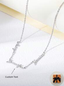 1 pièce Collier pendentif personnalisé à plusieurs noms en acier inoxydable plaqué or 18 carats, cadeau pour couple, ami, famille - Argent doré, Argent élégant, Mode automne, Décontracté, Vintage, Vieux argent personnalisé, Personnalisé, Cadeau unique idéal pour elle, petite amie, mère, famille, amis, fille, grand-parents pour anniversaires, fête des mères, Saint-Valentin, remise des diplômes, mariages