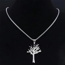 1pc New Hip-Hop Style High Quality Stainless Steel Tree Of Life Pendant Necklace For Men And Women