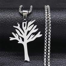 1pc New Hip-Hop Style High Quality Stainless Steel Tree Of Life Pendant Necklace For Men And Women