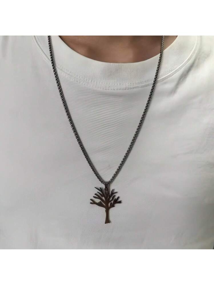 1pc High Quality Stainless Steel Tree Of Life Pendant Necklace
