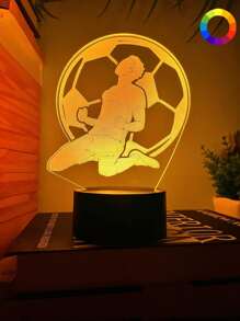 1pc Personalized 3D Football Player Night Light, Touch Switch 7-Color Changing Desk Lamp, Gift For Football Fans