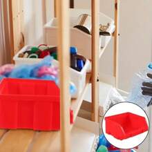 Pudełko do przechowywania sztaplowane - zajmująca mało miejsca konstrukcja do montażu na ścianie z uchwytem do przenoszenia, solidna i konstrukcyjna, idealna do porządkowania narzędzi i sprzętu w garażu, przechowywania małych części i akcesoriów, wykonana z tworzywa sztucznego - Wielokolorowe - Zobacz 3