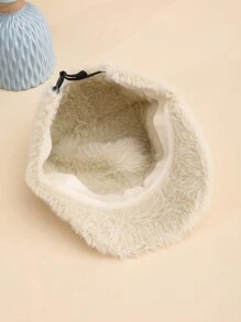 1pc Fashionable Rabbit Fur Brim Baseball Cap, Versatile For Women In Autumn/Winter - Multicolor - View 11