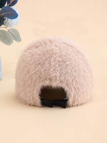 1pc Fashionable Rabbit Fur Brim Baseball Cap, Versatile For Women In Autumn/Winter - Multicolor - View 10