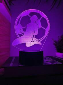 1pc Personalized 3D Football Player Night Light, Touch Switch 7-Color Changing Desk Lamp, Gift For Football Fans