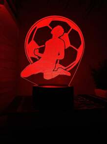 1pc Personalized 3D Football Player Night Light, Touch Switch 7-Color Changing Desk Lamp, Gift For Football Fans