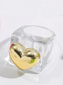 Cute Cartoon-Style Geometric Resin Acrylic Rings - Multicolor - View 10