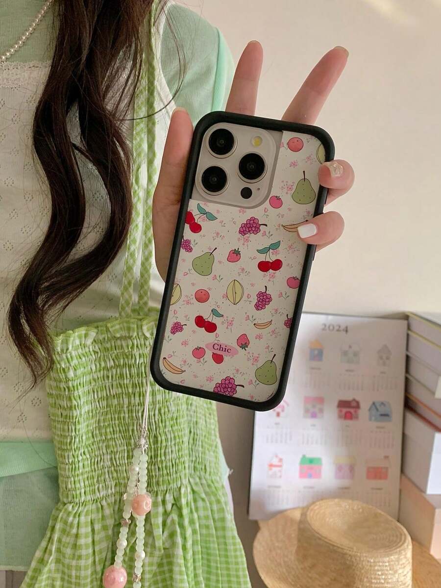 Japanese Style White Background Summer Fruit Phone Case Compatible With Apple IPhone 15 Pro Max/14 Pro Max/13 Pro/12 - White - View 1