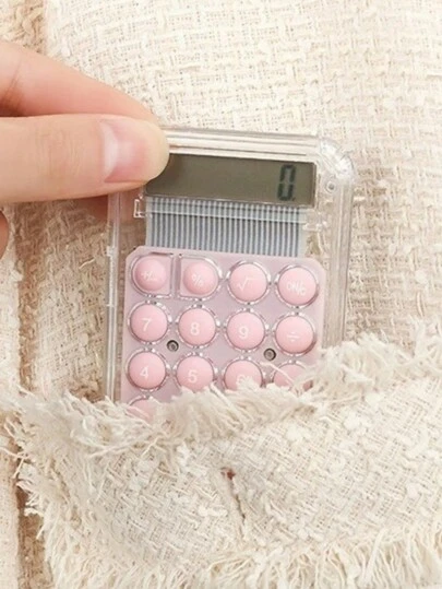 1 件装糖果色计算器学生办公静音计算器小巧便携手持计算器学校用品