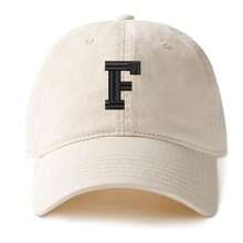 A-Z English Letters Casual Polyester Baseball Cap, Beige, All Season