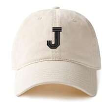 A-Z English Letters Casual Polyester Baseball Cap, Beige, All Season