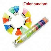 12pcs Colorful Plastic Badminton Shuttlecocks, Portable Sports Badminton Balls For Outdoor Recreation, Random Colors