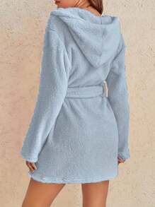 Áo choàng trùm đầu bông quá khổ Cross-Border - Màu xanh nhạt - Xem 2