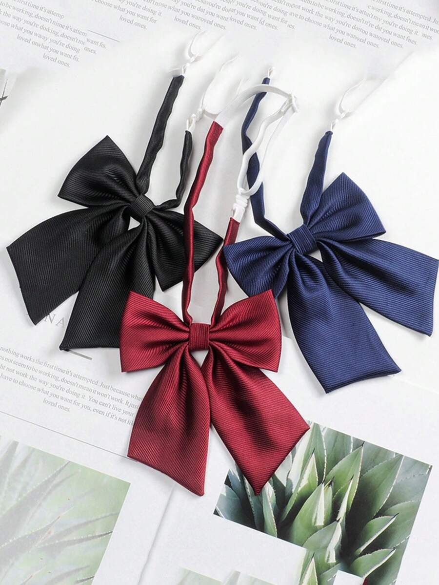 1 chiếc nơ màu trơn, cà vạt đồng phục JK, cà vạt kiểu trường học cho cổ áo sơ mi & vest