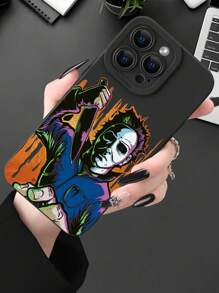 1 pezzo Custodia per telefono nera opaca soft e protettiva con grafica design grafico di mostri horror, regalo personalizzato di per amici, famiglia, se stessi o coppie, compatibile con dispositivi Apple e Samsung - nero - Visualizzare 5
