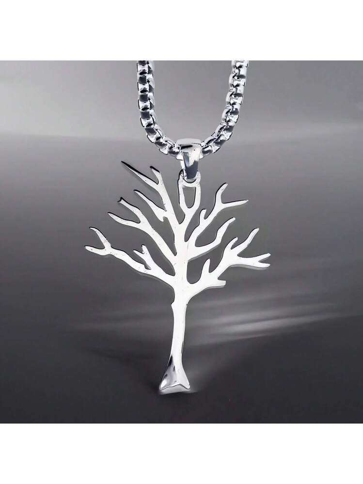 1pc High Quality Stainless Steel Tree Of Life Pendant Necklace