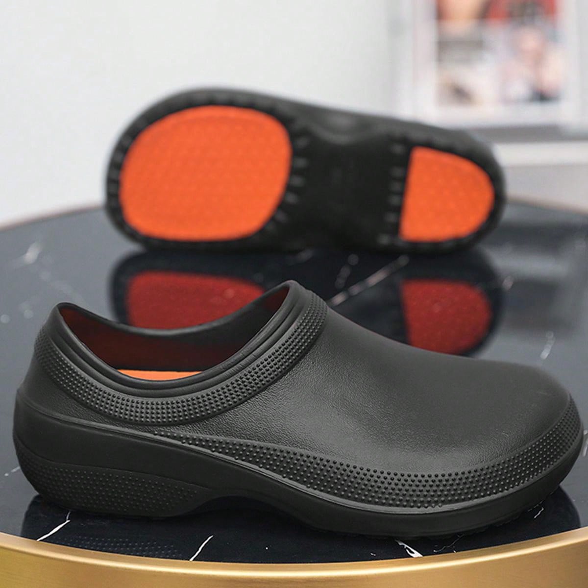 Zuecos de trabajo para hombres con suela gruesa resistente a altas temperaturas y antideslizante para el verano