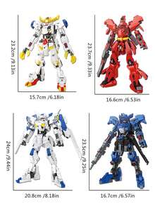 Mecha Robot Building Block Toy Set, Mechanical Warrior Figure Model, Desktop Ornaments For Men Women Room Decoration - Multicolor - View 2