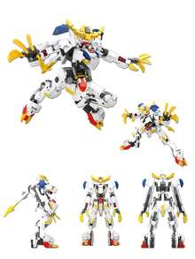 Mecha Robot Building Block Toy Set, Mechanical Warrior Figure Model, Desktop Ornaments For Men Women Room Decoration - Multicolor - View 4