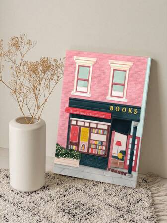 1入紐約書店旅遊藝術繪畫畫布壁畫裝飾海報,適用於家庭辦公室農舍酒吧咖啡廳廚房客廳臥室牆面裝飾,男女最佳禮物,無框