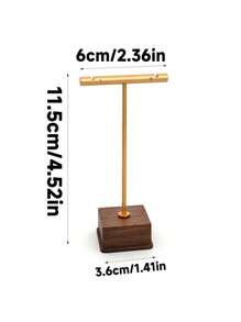 1pc Jewelry Display Stand, Copper & Wooden Necklace, Earrings, Jewelry Display, Prop For Jewelry Photoshoot, Exhibition Booth Decor - Multicolor - View 17