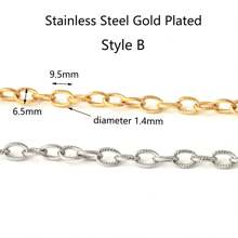 1 Meter Stainless Steel Gold Plated Screw Thread Twist Chains In Various Styles For Making Chunky Bracelet/Necklace,18K Gold Plated Hip-Hop Punk Thick Chains For Diy Jewelry Accessories Or Extension Chain - Twist Chain - View 7