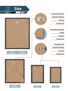 Marcos elegantes de pared en varios colores para fotos de tamaños 4x6, 5x7, 8x10, 11x14, 12x16, ideales para la decoración del hogar, para estrellas/luna