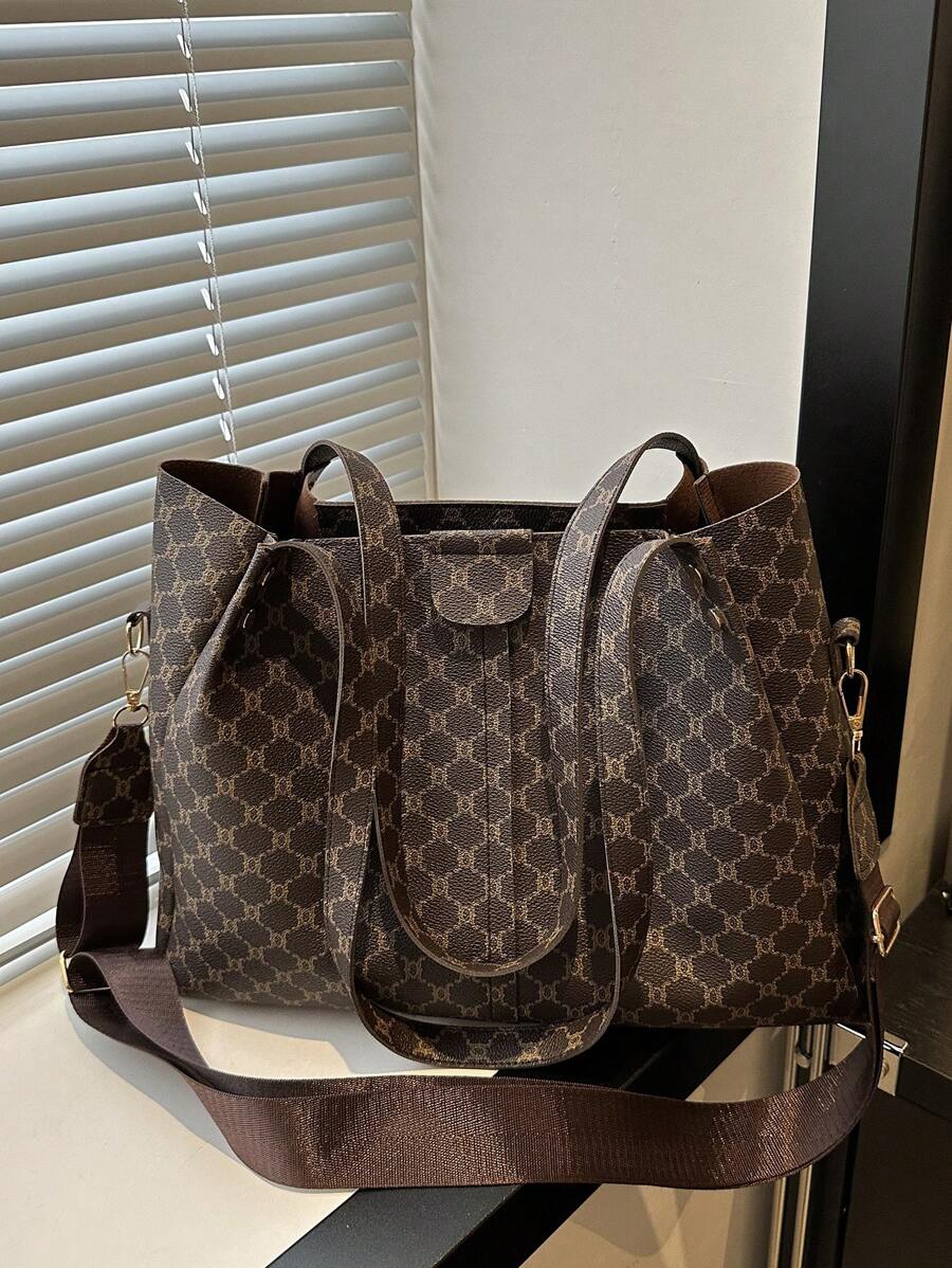 Túi Tote Da PU Vá Thời Trang Đơn Giản, Có Thể Gấp Gọn, Dung Tích Lớn, Phong Cách Trưởng Thành & Thanh Lịch Mới, Thích Hợp Cho Hàng Ngày, Công Việc, Đi Làm, Kỳ Nghỉ Và Ngày Lễ, Quà Tặng Tuyệt Vời Cho Mẹ, Túi Tote Thời Trang Cho Quý Cô