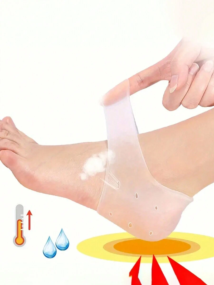 2pcs Silicone Foot Care Moisturizing Gel Socks, Heel Pads - Multicolor - View 1