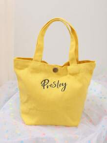 1pc Mini Minimalist Handbag, Fashionable Cute School Style Reusable Canvas Tote Bag With Pockets, Durable Shoulder Bag Letter Versatile,Large Capacity,Functional,Foldable,Practical,All-Purpose Contracted,Minimalist,Kawaii,Vacay Vibes/Vacation,Leisure,Basics Hot Pink,Royal Blue,Green Personalized,Unique,Custom Personalized Gifts For Women,Toiletry Bag Ideal Gifts For Her Girlfriend,Family,Friends,Children,Pink Girls For Anniversaries,For Birthdays,For Holiday/ Vacation,For School,For Outdoors/Outings/Travel/Hiking/Stadium/Sports/Climbing,All-Purpose,Large Capacity,Versatile,Multifunction,Colorful,Cute,Adorable,Contracted,Funny,Kawaii,Y2K,Minimalist,Commuting,Business Casual,Basics,Custom,Personalized,Unique,Customized,Ideal Gifts For Him,Ideal Gifts For Her,Her,Family,Friends,Girlfriend,For Anniversaries,For Birthdays,For Holiday/ Vacation,For Outdoors/Outings/Travel/Hiking/Stadium/Sports/Climbing,For Business/Commute/Work/Office