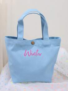 1pc Mini Minimalist Handbag, Fashionable Cute School Style Reusable Canvas Tote Bag With Pockets, Durable Shoulder Bag Letter Versatile,Large Capacity,Functional,Foldable,Practical,All-Purpose Contracted,Minimalist,Kawaii,Vacay Vibes/Vacation,Leisure,Basics Hot Pink,Royal Blue,Green Personalized,Unique,Custom Personalized Gifts For Women,Toiletry Bag Ideal Gifts For Her Girlfriend,Family,Friends,Children,Pink Girls For Anniversaries,For Birthdays,For Holiday/ Vacation,For School,For Outdoors/Outings/Travel/Hiking/Stadium/Sports/Climbing,All-Purpose,Large Capacity,Versatile,Multifunction,Colorful,Cute,Adorable,Contracted,Funny,Kawaii,Y2K,Minimalist,Commuting,Business Casual,Basics,Custom,Personalized,Unique,Customized,Ideal Gifts For Him,Ideal Gifts For Her,Her,Family,Friends,Girlfriend,For Anniversaries,For Birthdays,For Holiday/ Vacation,For Outdoors/Outings/Travel/Hiking/Stadium/Sports/Climbing,For Business/Commute/Work/Office