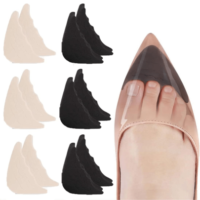 6 Paia di inserti per il riempimento delle dita dei piedi, tappi regolabili per le dita, riutilizzabili per riempire scarpe troppo grandi per uomini e donne, unisex, per tacchi a spillo, scarpe flat, sneaker, per tacchi bianchi da donna