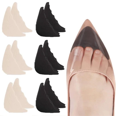 6 pares de rellenos para dedos de los pies, tapones ajustables para dedos, rellenos de zapatos reutilizables para zapatos demasiado grandes para hombres y mujeres, unisex, tacones, planos, zapatillas, para tacones blancos de mujer, ideas de regalo de invierno