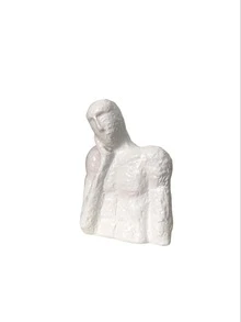 14.6cm北欧单手脸颊支撑树脂仿石膏雕像摆件轻奢客厅设计感装饰抽象半身艺术家 (1件) - 白色 - 查看 7