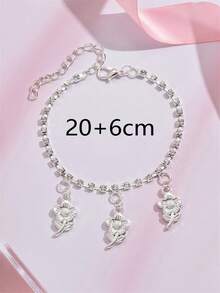 1 件大女孩时尚优雅银色向日葵锆石脚链，配有可调节链条，适合日常佩戴，展现女士优雅魅力，是送给朋友的绝佳生日礼物 - 銀色 - 查看 5