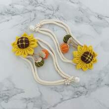 1 件，配有钩针窗帘带，支撑编织绳，家居装饰窗帘带，向日葵窗帘带，窗帘带，扣配件 - 彩色 - 查看 8