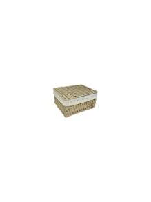 1 Pezzo Scatola da tavolo per il Contenimento, Scatola portaoggetti intrecciata in rattan di carta, Cesto di Stoccaggio con Coperchio, Cesto per riporre Vari Oggetti, Snack, Prodotti Cosmetici, Cucina, Giocattoli, Cesto Portaoggetti per Cosmetici, Cesto