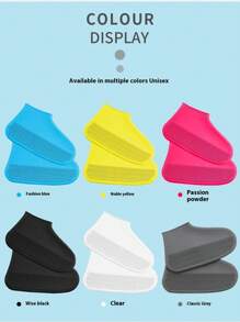 2 piezas Cubiertas de zapato universales portátiles y a prueba de agua para acampar al aire libre, cubiertas de zapato de lluvia antideslizantes de látex, gruesas y duraderas para exteriores, playa, ciclismo, unisex