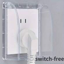 1 Piece Waterproof Cover Compatible With Switch Socket Nail Free Bathroom Waterproof Box Bathroom Adhesive Splash Box Transparent Socket Protection Cover Kitchen Balcony Socket Waterproof Protection Box - 1 Item - View 14