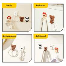 WORTHBUY 2/4 Móc Tự Dính Móc Treo Tường Cửa Đa Năng Móc Treo Tường Cửa Không Đục Lỗ Móc Treo Đồ Đựng Đồ Đa Năng Dễ Thương Giá Treo Phía Sau Ba Lô Cửa Móc Treo Vải Chìa Khóa - Nhiều màu - Xem 5