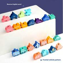 Wooden Beads Threading Building Blocks Toy, DIY Educational Learning Toy For Kids - Letter, Number & Color Cognition, Gift Box - Wooden Beaded Toys - View 8