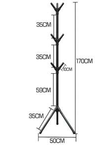 Perchero De Pie Perchero Metálico Para Colgar Ropa 3 Niveles