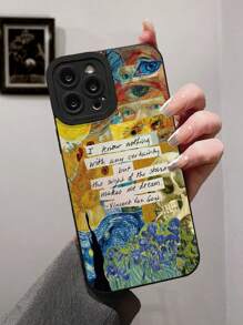 直边多孔梵高泼墨画防震手机壳，兼容 P14 Pro Max、P13、P11、P12、XR， 7/8、GES2、XS， P15，三星A03s、A03 Core、A04、A12、A13、A14、A21s、A22、A23、A24、A32、A33、A34、A51、A52、A53、A54、A71、A72、A73、S20 FE、S21、S22，小米Redmi 9、Redmi 9A、Redmi 10A、Redmi 10C、Redmi Note 9、Redmi Note 10。兼容红米Note 11、红米Note 12、红米12、红米12C，国际版，非国内版 - 彩色 - 查看 2