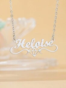 Customized Name Necklace, Stainless Steel Gold Minimalist Handwritten English Letter Jewelry Personalized, Gift For Couple, Friends, Mom For Christmas, Halloween, Valentine's Day, Anniversary - Silver - View 10