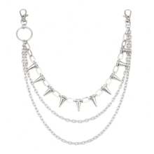 1件嘻哈朋克风格金属铆钉腰链，适合舞台表演佩戴。多层设计，为你的裤装增添层次感，是搭配牛仔裤的绝佳配饰。父亲节礼物 学校万圣节配饰 街头潮流配饰 牛仔裤配饰 - 銀色 - 查看 5