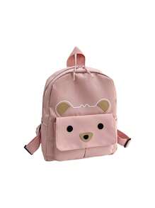 1pc Customizable Embroidered Cartoon Plush Backpack With Cute Bear Design, Lightweight, For Boys Or Girls, Suitable For School, Travel & Daily Use Portable, Multifunction, Versatile, Functional, Practical, All-Purpose Fashion, Cute, Contracted, Vacay Vibes/Vacation, Preppy, Christmas/Holiday Gift, Personalized Gifts School Bag/College Backpack Children For Birthdays, For Graduation, For Christmas, For Winter, For Fall/Autumn, For School, For Outdoors/Outings/Travel/Hiking/Stadium/Sports/Climbing, Customized Women Shoulder Bags, Easy Comfort, New Year Glamour - Pink - View 4