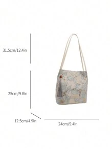 Bolso cruzado de lona vintage, bolso de hombro retro simple, bolso de mano y bolso de mano casual para mujer
