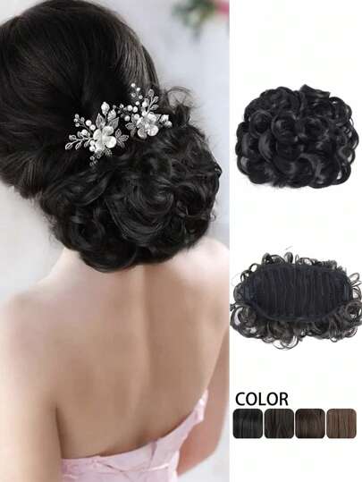 带花朵图案的发髻制作器，复古发夹和发夹，休闲、婚礼、发饰发髻发片发型夹，学校用品