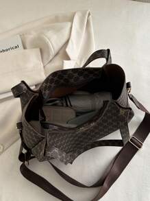 Túi Tote Da PU Vá Thời Trang Đơn Giản, Có Thể Gấp Gọn, Dung Tích Lớn, Phong Cách Trưởng Thành & Thanh Lịch Mới, Thích Hợp Cho Hàng Ngày, Công Việc, Đi Làm, Kỳ Nghỉ Và Ngày Lễ, Quà Tặng Tuyệt Vời Cho Mẹ, Túi Tote Thời Trang Cho Quý Cô - Cà phê nâu - Xem 11