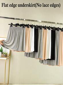 3 Pcs/1 Pc Women's Waist Slimming, Static-Resistant Half Slip Underskirt With Adjustable Elastic Waistband, Multi-Size & Color Options Summer, School Fall, Autumn, Halloween